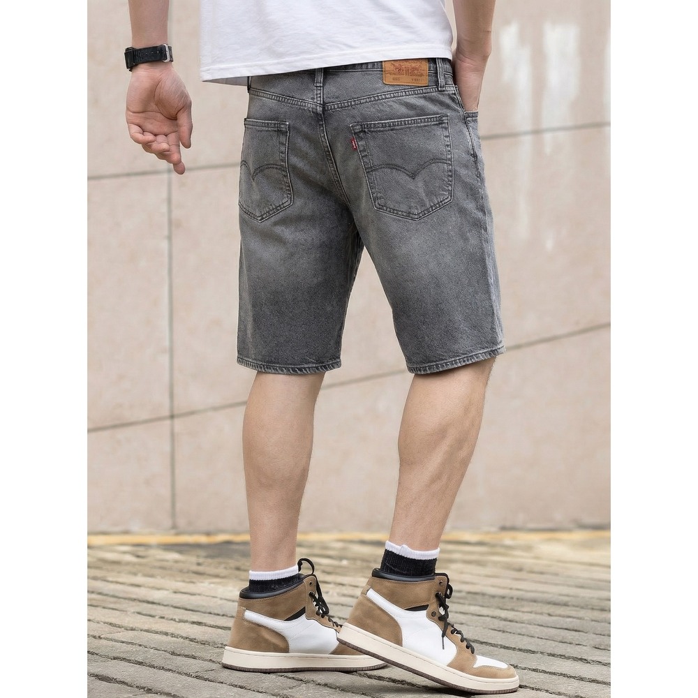 Levis Premium 502 Mens‎ Regular Taper Denim Shorts Gray Washed W40 502-0591